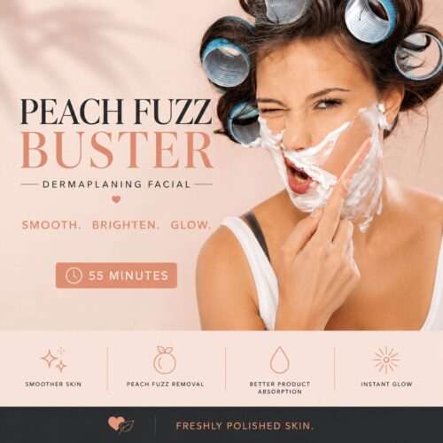Peachfuzz Buster Dermaplaning Facial near Boston. Located in WInthrop, MA
