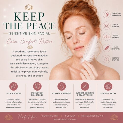 Keep the peace sensitive skin facial at Kerry Spindler Bespoke Aesthetics Spa in Winthrop, MA