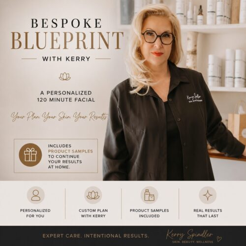 Bespoke Blueprint with Kerry personalized 120-minute facial consultation and treatment in Boston, featuring customized skincare planning, professional skin analysis, and take-home product samples.