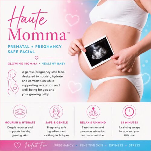 Pregnancy-safe facial in Boston for expecting and nursing mothers. Haute Momma prenatal facial helps calm hormonal skin changes, restore hydration, and maintain a healthy pregnancy glow.