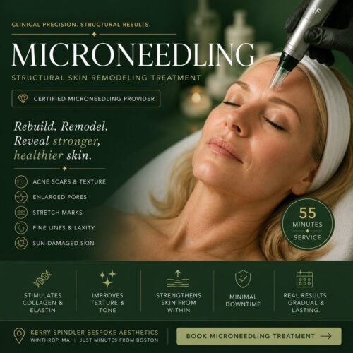 Microneedling treatment in Boston for acne scars and skin texture improvement at Kerry Spindler Bespoke Aesthetics Spa