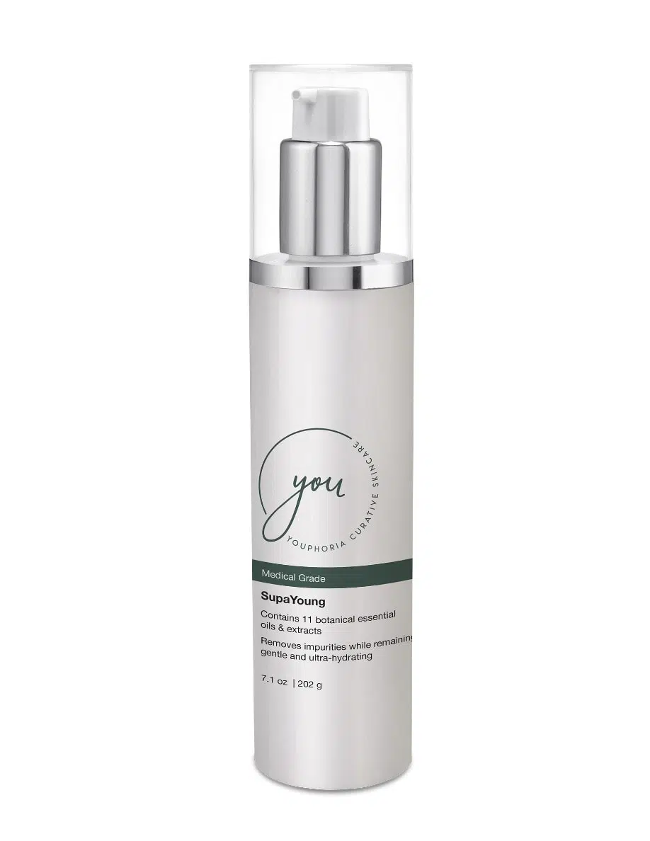 SupaYoung Gentle Anti-Aging Cleanser for all skin types in professional pump bottle