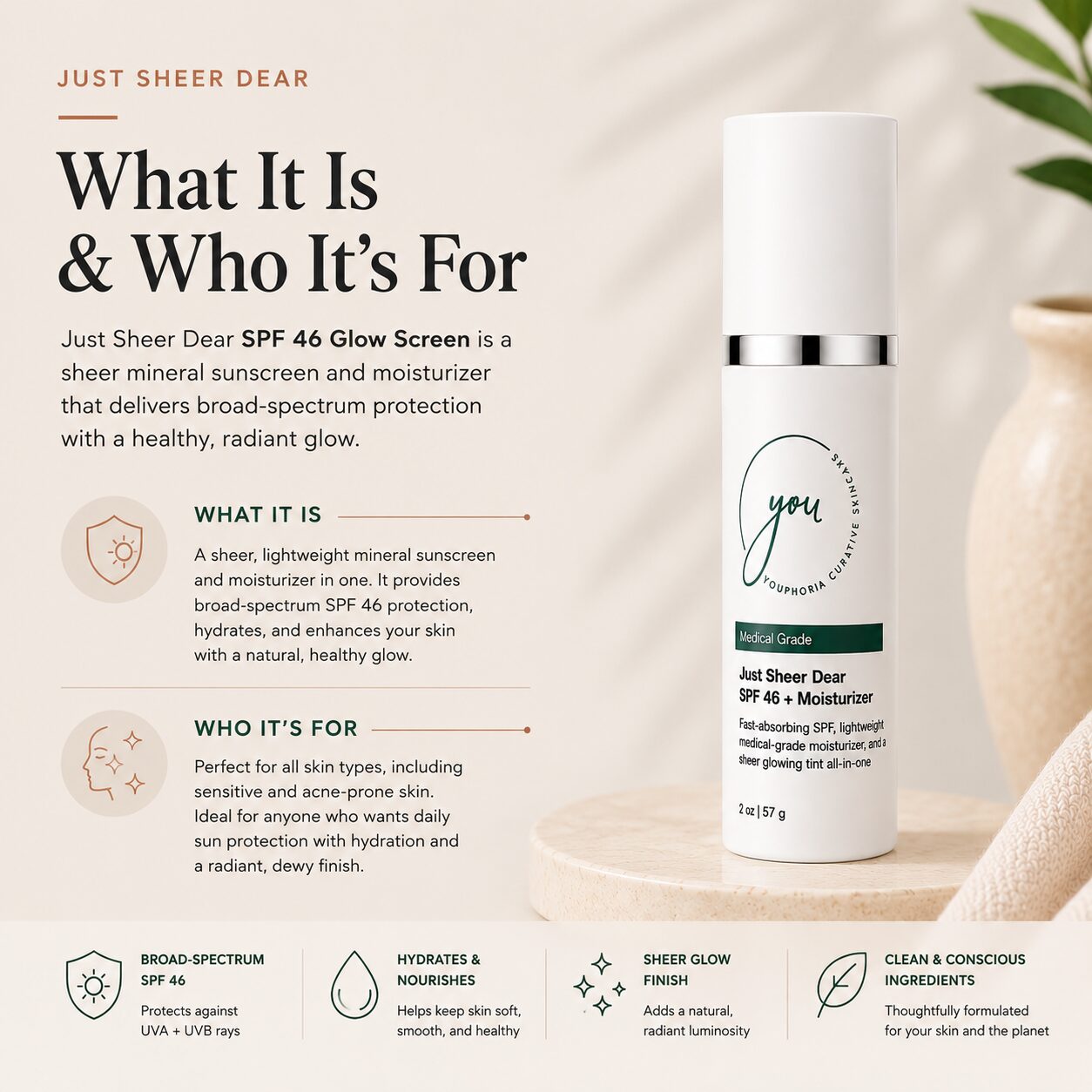 Just Sheer Dear SPF 46 Glow Moisturizer - Image 3