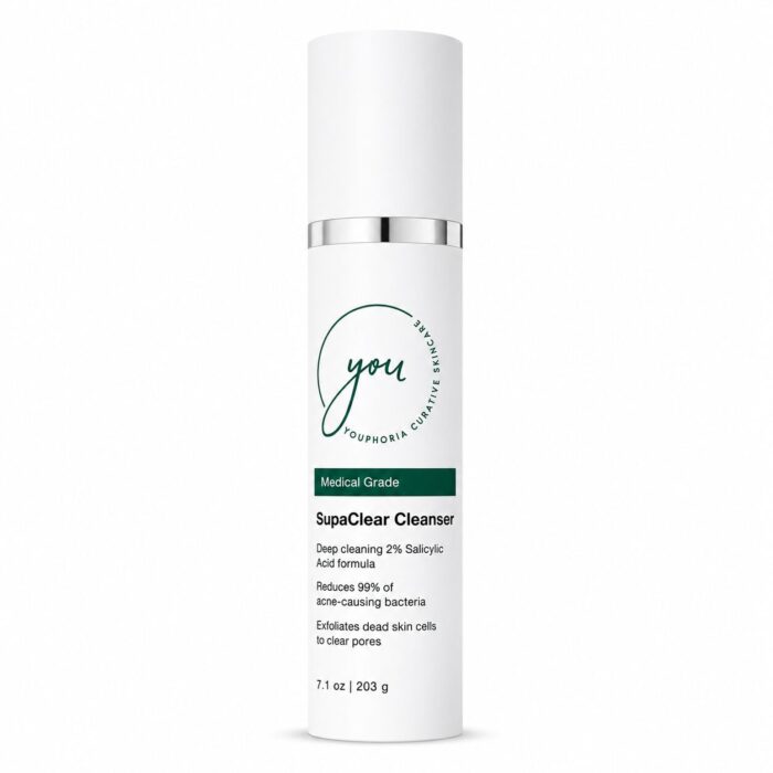supaclear cleanser for oily and acne prone skin types. fights bacteria and helps losen blackheads