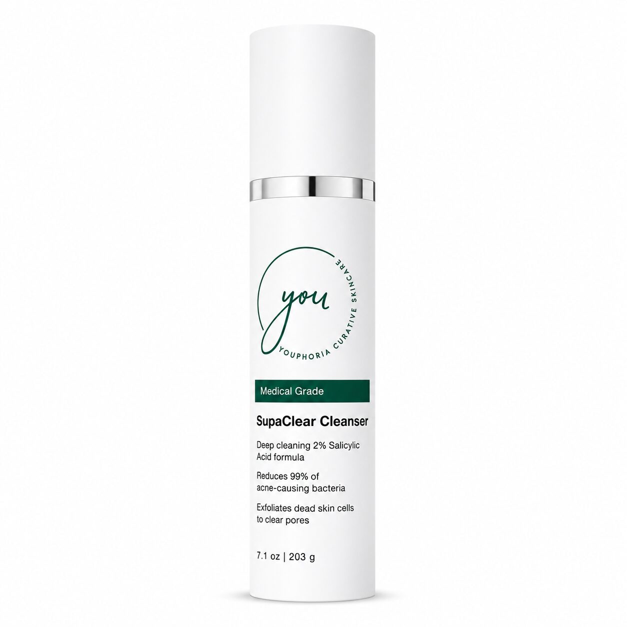 supaclear cleanser for oily and acne prone skin types. fights bacteria and helps losen blackheads