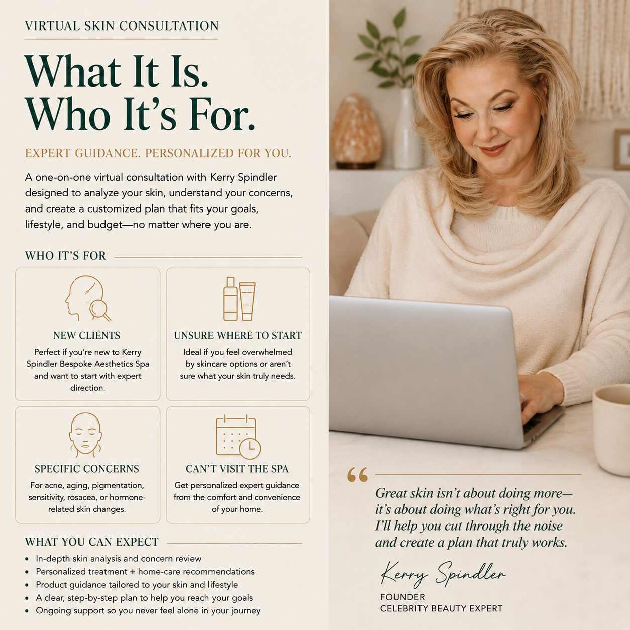 book a virtual skin consutation with expert Kerry Spindler