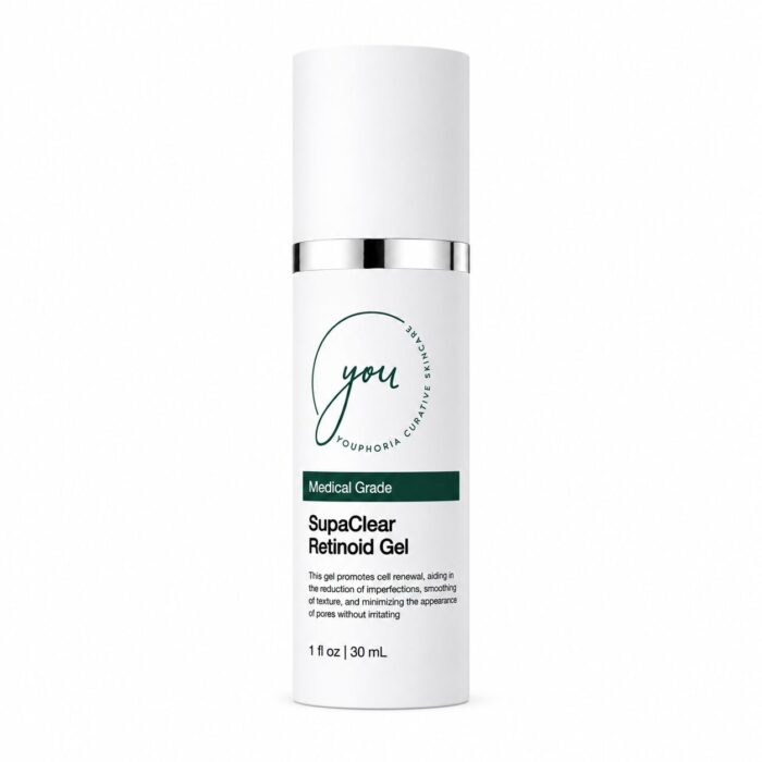 SupaClear Retinoid Gel is a lightweight retinoid treatment designed to support clearer-looking skin, refine rough texture
