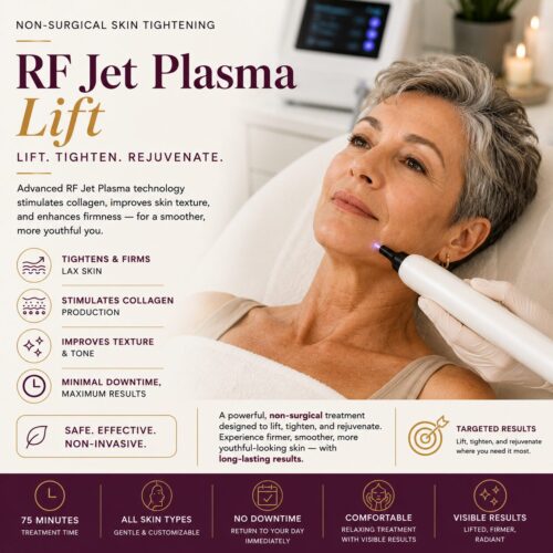 rf jet plasma lift for lifting, toning and gentle skin resurfacing