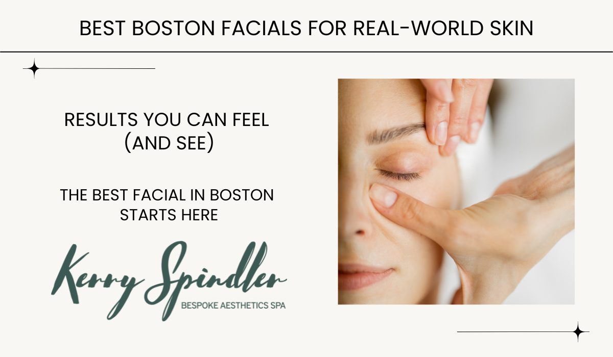 Client receiving a bespoke clinical facial in Boston at Kerry Spindler Bespoke Aesthetics